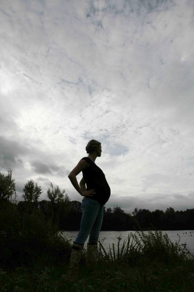 Schwangerschaftsfoto , Siluette am See